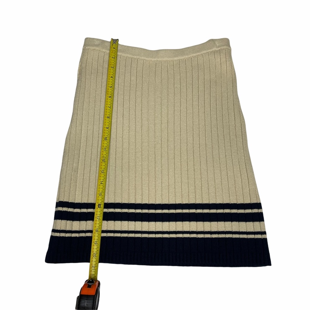 Tory Burch Ribbed Sweater Skirt cream/navy medium - Picture 8 of 9